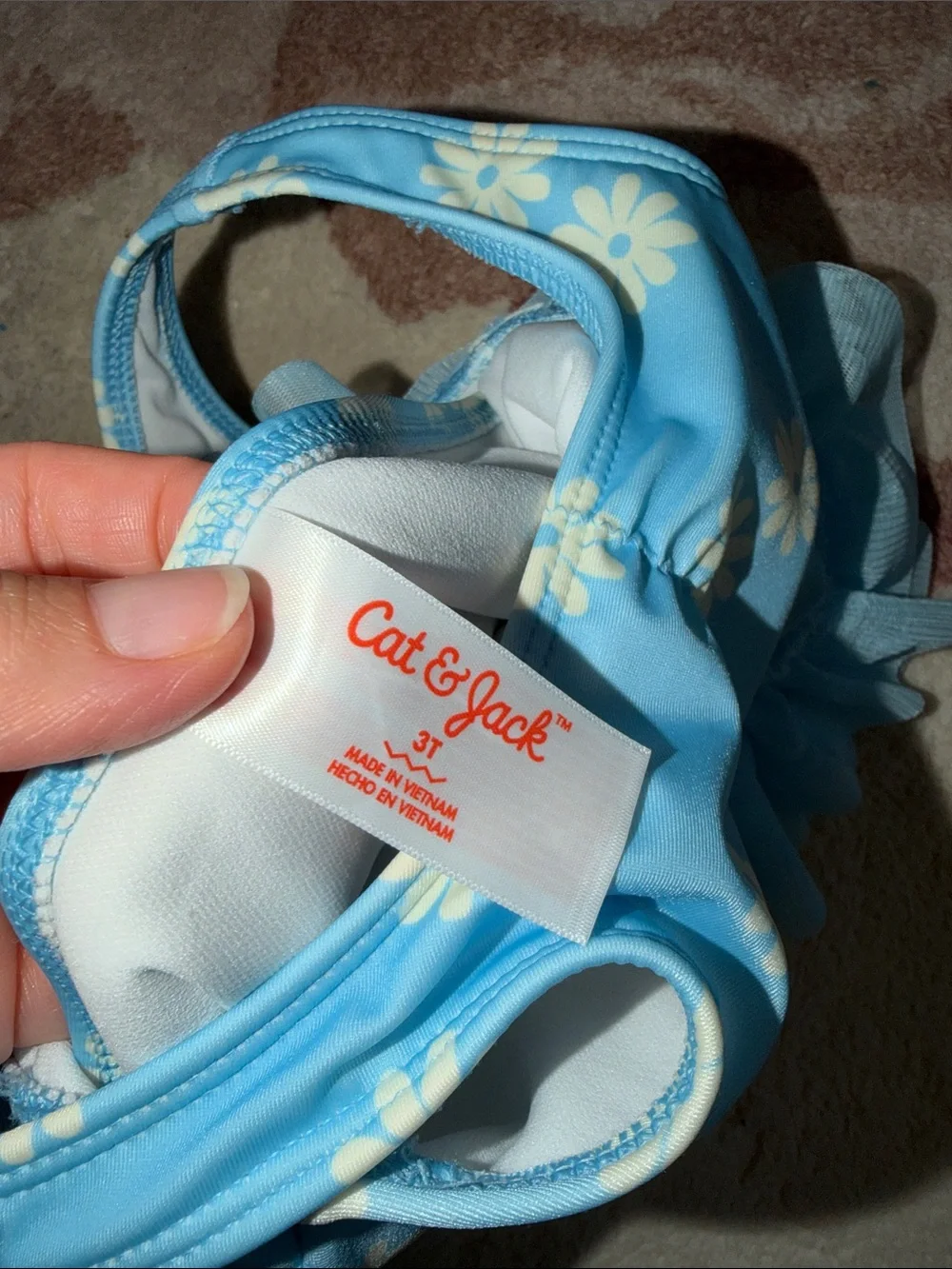 Cat & Jack Light Blue Daisy Tutu One-Piece Swimsuit